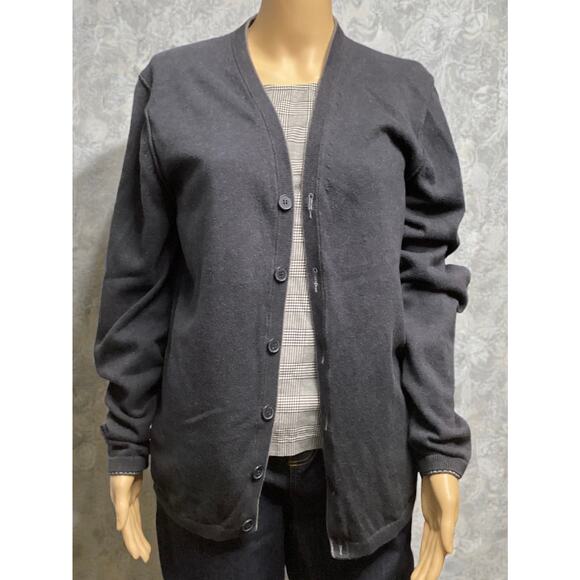 HUGO BOSS Sweaters - Hugo boss cotton cashmere blend cardigan button closure size L charcoal gray